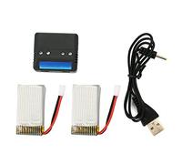 Eighosee 3.7V 650MAh 25C Lipo BateríA (2 PC) con 4 en 1 X4 Cargador de BateríA para X5 X5C X5A Piezas RC Quadcopter BC507