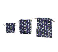 Eighosee 3 bolsas de regalo plegables de moda con diseño de cactus azul oscuro 61#