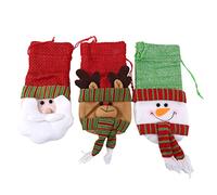 Eighosee 3 bolsas navideñas para de vino con cordón, diseño de ciervo, Color De La Imagen