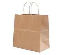 Eighosee 30 bolsas de papel kraft para compras, bolsa de regalo, bolsa de papel para llevar, bolsa de papel redonda de cuerda