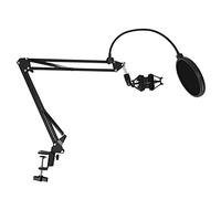 Eighosee - 35 soportes de brazo de tijera para micrófono y abrazadera de montaje de mesa, filtro NW parabrisas y kit de montaje de metal