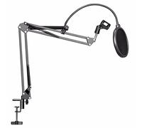 Eighosee - 35 soportes para brazo de suspensión de micrófono y abrazadera de montaje de mesa, kit de clip para máscara de parabrisas