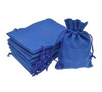 Eighosee 50 bolsas de arpillera con cordón para joyas, Navidad, boda, fiesta, regalo (azul real, 10 x 14 cm)