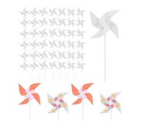 Eighosee 50 Piezas de Molinetes de Papel para Niños DIY, Molinetes de Papel en, Molinos de Viento de Plástico en, Molinetes Pequeños para Niños de Verano