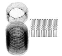 Eighosee 50 Piezas Redecillas para Cabello y 100 Piezas Redecillas para Cabello en Forma U para Trabajadores Servicios Alimentos, para Cabello para Mujeres y Hombres Color Negro