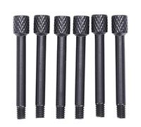 Eighosee 6 abrazaderas de latón para guitarra eléctrica, trémolo, puente, cuerda, tornillo, no necesita bloque de inserción, color negro