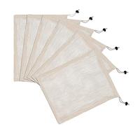 Eighosee 6 bolsas de almacenamiento de algodón reutilizables para frutas y verduras, beige