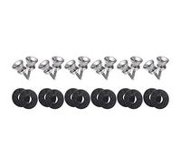 Eighosee 6 juegos de bloques de correa de guitarra, kits de botones que incluyen pasadores de metal para correa de guitarra y bloques de correa de guitarra de silicona para guitarras y ukelele