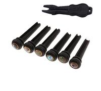 Eighosee 6 Piezas de Postes para Cuerdas de Guitarra Popular Clavos para Cuerdas de Punto de AbulóN Incrustados + Clavador