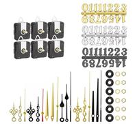 Eighosee 6 Unids 22mm Cuarzo DIY Reloj de Pared Movimiento Mecanismo Kit con 8 Diferentes Pares Mano DIY 6 Reloj Numerales Movimiento Conjunto