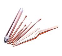 Eighosee 7Pcs / Set Recogedor de de Oído de Acero Inoxidable Recogedor de Limpiador de Selección de Oído Limpiador de Oído Cuchara de Cuidado de Limpieza de Oído