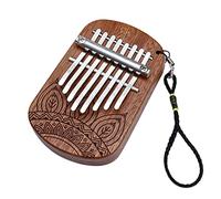 Eighosee 8 Teclas Kalimba Piano de Pulgar de Dedo Africano Teclado de Madera de Caoba Instrumento de PercusióN Regalo de MúSica para Principiantes