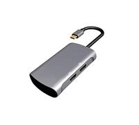 Eighosee Adaptador 2 en 1 tipo C a doble concentrador, de aleación de aluminio, USB de alta velocidad, tipo C, estación de acoplamiento