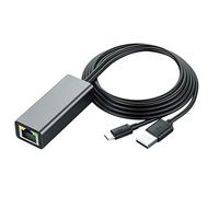 Eighosee - Adaptador de tarjeta de red USB a RJ45 10/100 Mbps Ethernet con indicador LED para Fire HD gris
