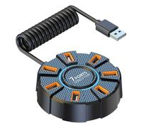 Eighosee Adaptador Divisor Múltiple de Concentrador USB 2.0, Adaptador Divisor USB de Alta Velocidad de 5 Gbps, Expansor Múltiple para PC y Portátil, 7 Puertos