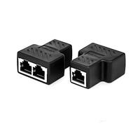 Eighosee Adaptador divisor RJ45 de 2 puertos LAN de red Ethernet, lote de 2 unidades