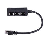 Eighosee Adaptador divisor RJ45, RJ45 1 macho a 3 puertos hembra, adaptador de enchufe, cable Ethernet 8P8C extensor conector de red LAN