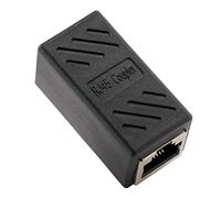 Eighosee Adaptador Ethernet RJ45 - Acoplador blindado para cable Ethernet Cat7/Cat6/Cat5e/Cat5 conector extensor de cable Ethernet - hembra a hembra, negro, 1 paquete