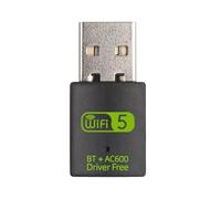 Eighosee Adaptador USB WiFi Bluetooth 2 en 1 de 600 Mbps, Banda Dual, 2,4 G/5 GHz, Wi-Fi 5, Tarjeta de Red Inalámbrica de Alta Velocidad para Portátil.