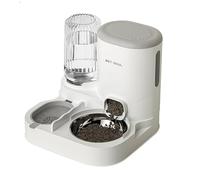 Eighosee Alimentador Automático para Mascotas 2 en 1, Recipiente para Comida para Perros y Gatos, Fuente de Agua de Gran Capacidad, Cuenco de Alimentación para Mascotas de Acero Inoxidable