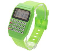 Eighosee and - Reloj electrónico de silicona con visualización de fecha, multifunción, calculadora, reloj para niños, color verde, verde