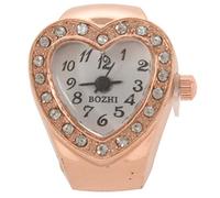 Eighosee Anillo de dedo con banda elástica en forma de corazón, Tono cobre