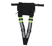 Eighosee Arnés de pecho para radio con bolsillo para radios, bolsa frontal para 2 radios, walkie talkie para UV-5R, negro y verde, negro y verde
