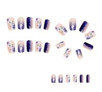 Eighosee Azul Hielo Degradado UñAs Usables para UñAs Usables Terminadas CalcomaníA para UñAs Arte de UñAs UñAs Terminadas