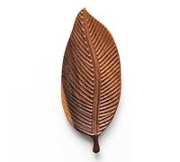 Eighosee Bandeja de Cena, Adecuada para Comidas, Ensaladas y Pan, Bandeja de Hojas Hecha A Mano, Pequeña (Nervaduras de Hojas Delgadas)