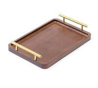 Eighosee Bandeja de Madera Bandeja de Té de Madera Maciza con Asa Almacenamiento Doméstico S