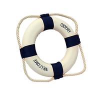 Eighosee Bienvenido a Bordo Anillo Salvavidas de Vida Nautico de Espuma Decoracion del hogar Colgante en Pared de Azul 50cm