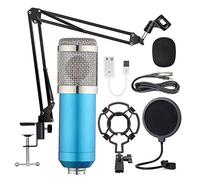 Eighosee BM-800 - Kit de micrófono colgante, micrófono condensador de diafragma de grabación en (azul)