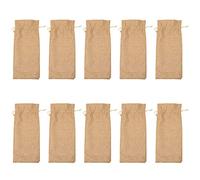 Eighosee Bolsa de arpillera para vino, bolsa de embalaje de vino, cubierta para botella de champán, bolsa de de vino, bolsa de regalo con cordón, oscuro