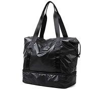 Eighosee Bolsa de deporte para gimnasio, fitness, separación en seco y húmedo, bolsa de viaje para mujer, bolsa de hombro, bolsa de viaje deportiva, color negro, Black, Talla única