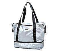 Eighosee Bolsa de deporte para gimnasio, fitness, separación en seco y húmedo, bolsa de viaje para mujer, bolsa de hombro, bolsa de viaje, color plateado, Silver, Talla única