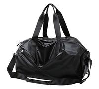Eighosee Bolsa de gimnasio para mujer, , para viajes, yoga, bolsa de equipaje con separación en húmedo y seco, bolsa diagonal para hombre, color negro, Black, Talla única
