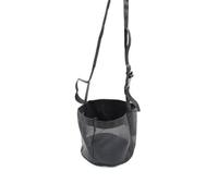 Eighosee Bolsa de Heno Elástica Ajustable para Caballos - Bolsa de Alimentación para el Cuello Al Aire Libre en Color Negro L-28x27,5cm