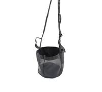 Eighosee Bolsa de Heno Elástica Ajustable para Caballos - Bolsa de Alimentación para el Cuello Al Aire Libre en Negro M-24x25cm