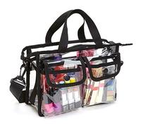 Eighosee Bolsa de hombro transparente para el cuerpo, organizador de artículos de aseo, bolsa de lavado aprobada por el estadio, Negro y transparente, Talla única