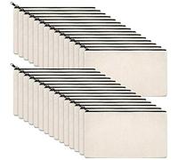 Eighosee Bolsa de lona con cremallera para lápices, bolsa de cosméticos de lona, bolsa de cosméticos, bolsa de cosméticos para viajes, escuela, bolsa de cosméticos 20, cremoso.