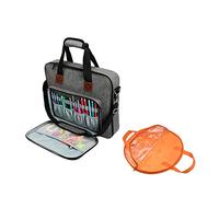 Eighosee Bolsa de transporte para máquina de coser, para hilos, proyectos de transporte, agujas de tejer , Gris y naranja
