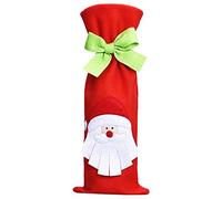 Eighosee Bolsa de vino con decoración roja, suministros de Navidad #C, Red