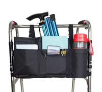 Eighosee Bolsa para Andador con Hielera Blanda y Portavasos, Bolsas para Andador Plegables, Cestas para Andador, Portavasos para Andador