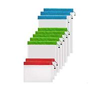 Eighosee Bolsas de reutilizables lavables y ligeras para frutas, verduras y supermercados, Cuatro colores