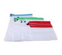 Eighosee Bolsas reutilizables, bolsas de reutilizables, paquete de 16 bolsas lavables con peso de tara en etiquetas para almacenamiento de compras, frutas, verduras y juguetes, Azul, verde y