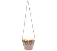 Eighosee Bolso de Hombro Para Las Niñas Bolso Crossbody de Paja de Ratán Tejido Para Chicas Mejor (Rosado)