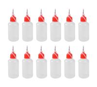 Eighosee Botella de Pegamento con Punta de Aguja de 12 Piezas, Cuentagotas de PláStico de 30 ML para PequeñOs Proyectos de Pegado, Manualidades de Bricolaje con Papel Quilling