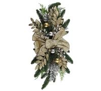 Eighosee Botín de Navidad, Guirnalda Navideña de Escalera para Escaleras, Puerta, Chimenea, Ventana, Decoración Navideña Interior y Exterior 60x30cm Dorado