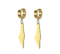 Eighosee C Pendientes Colgantes con Mapa de Palestina en para Mujer, Pendiente Colgante con Mapa de Geografía del País, Joyería de Acero Inoxidable