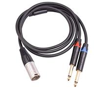 Eighosee Cable Bifurcador en y Doble de 6,35 Mm y 1/4 Pulgada a XLR Macho, Cable de MicróFono de Audio de 3 XLR Macho a Enchufe Doble de 6,35 Mm, 3,3 Pies/1